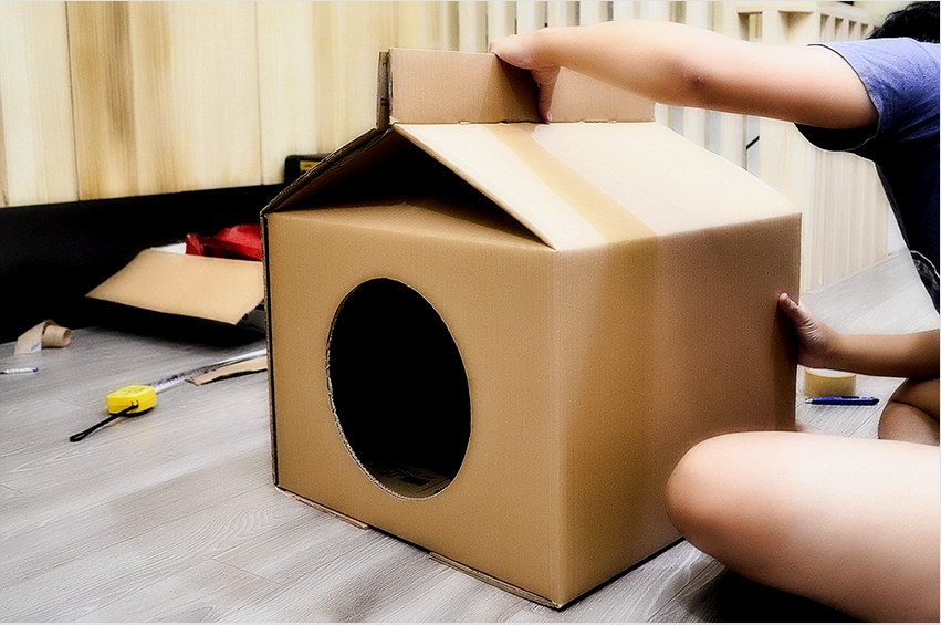 Dobozból vagy kartonból egyszerű házat vagy összetettebb házat készíthet