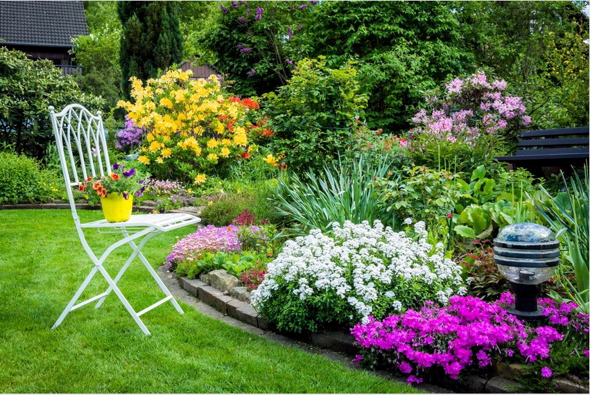 Egy gyönyörű kerti virágágyás létrehozásához a virágokat a minták és a virágzási idő szerint kell rendezni.
