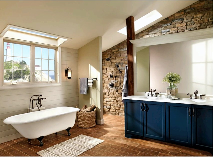 Az ablakos fürdőszobában egyedi és hangulatos belső teret hozhat létre