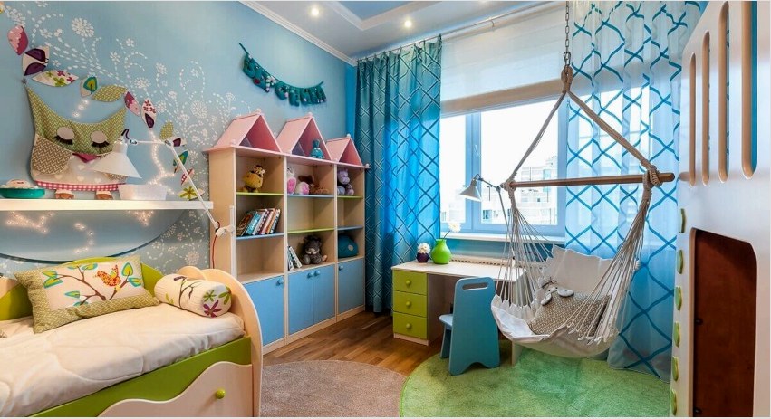 A gyermekek hálószobájának kialakításakor, még a javítás megkezdése előtt is meg kell határozni a funkcionális zónák elhelyezkedését és a szoba elosztási módjait.