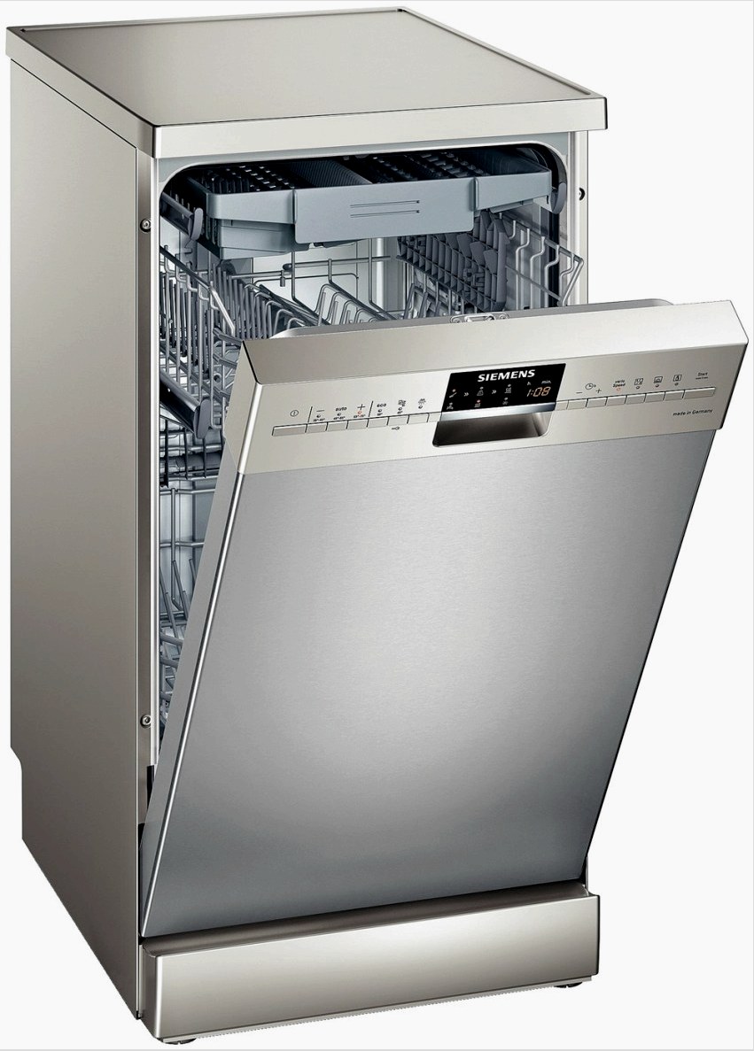 A részben beépített mosogatógép abban különbözik, hogy a kezelőpanel függőleges síkban van az ajtón, a felhasználó felé nézve