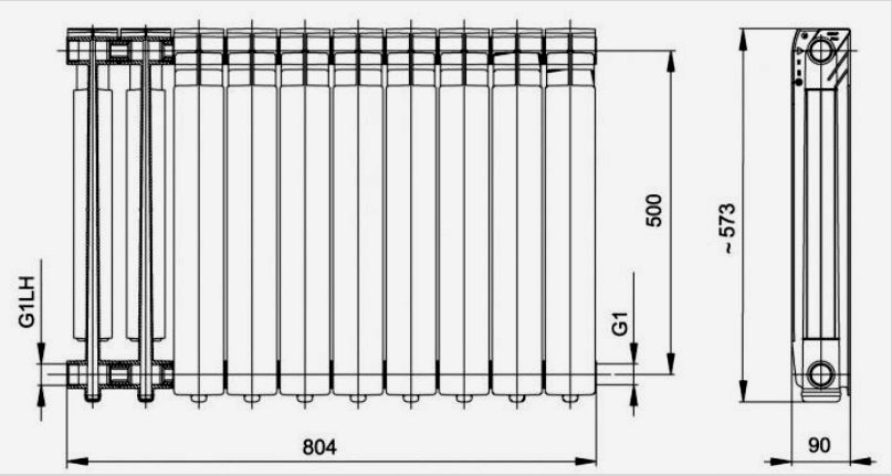 Aluminium fűtőtest radiátor felszerelési méretei