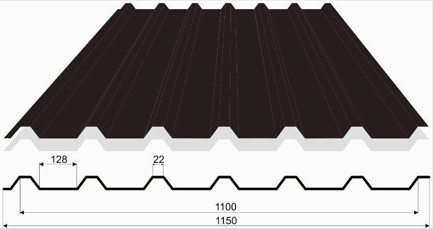 PK-20 hullámosított tetőfedő lemez méretei