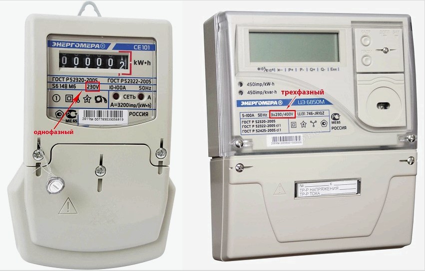 Egyfázisú és háromfázisú villamos fogyasztásmérők