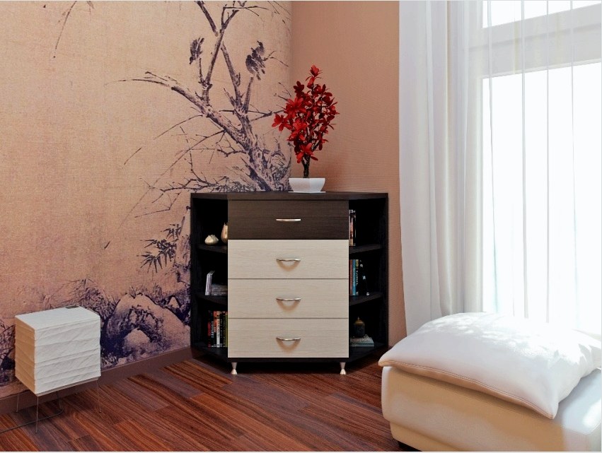 A nappali sarok szekrények ideálisnak tekinthetők, ha a szoba kicsi