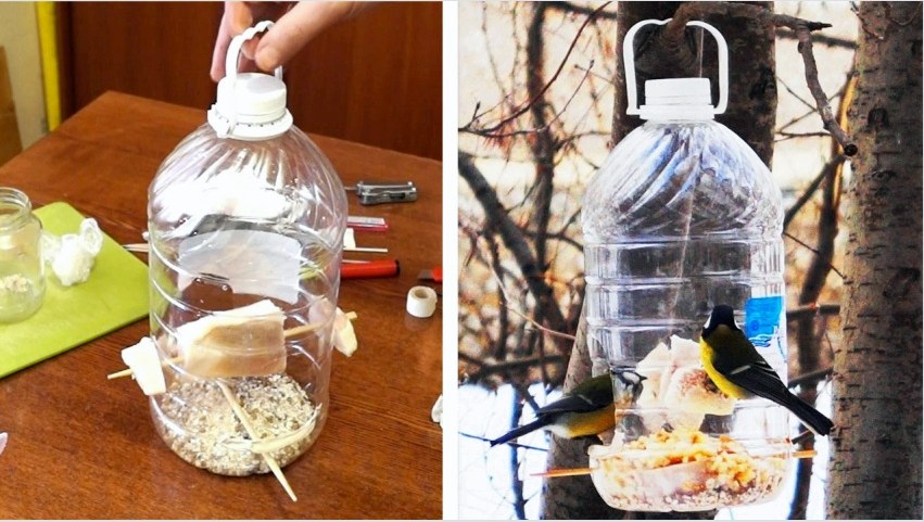 Téli madáretető műanyag palackból történő előállításának technológiája