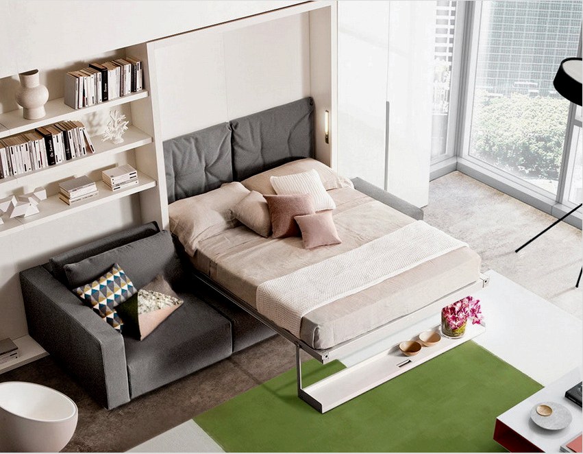 A kanapé jelentősen megtakaríthat szabad helyet egy kis apartmanban