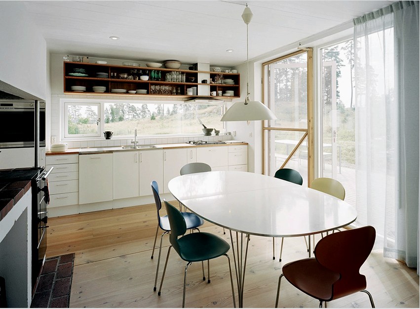 A Scandy stílusú konyha belső tere két irányba mutat - vidéki és Gustav