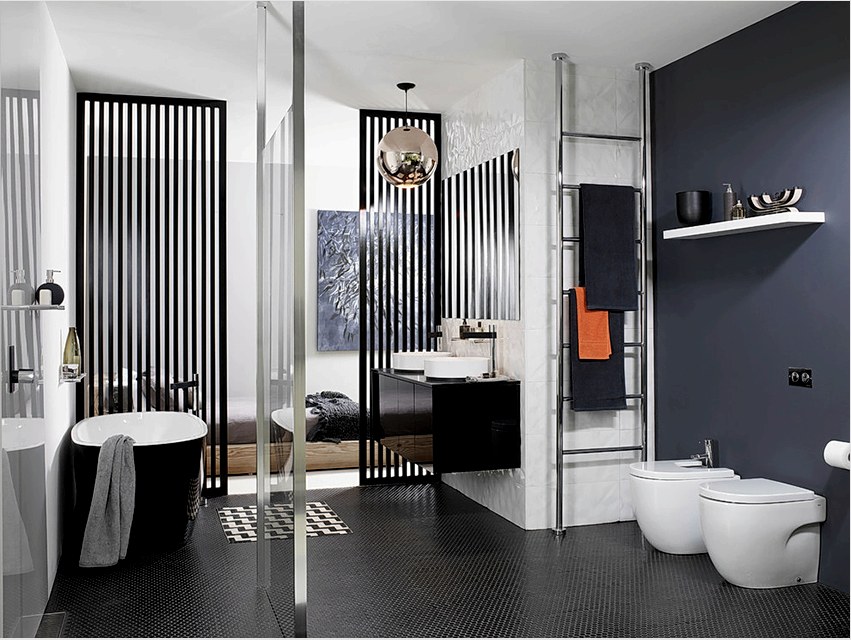 A skandináv fürdőszobák egyszerűek és kényelmesek. 