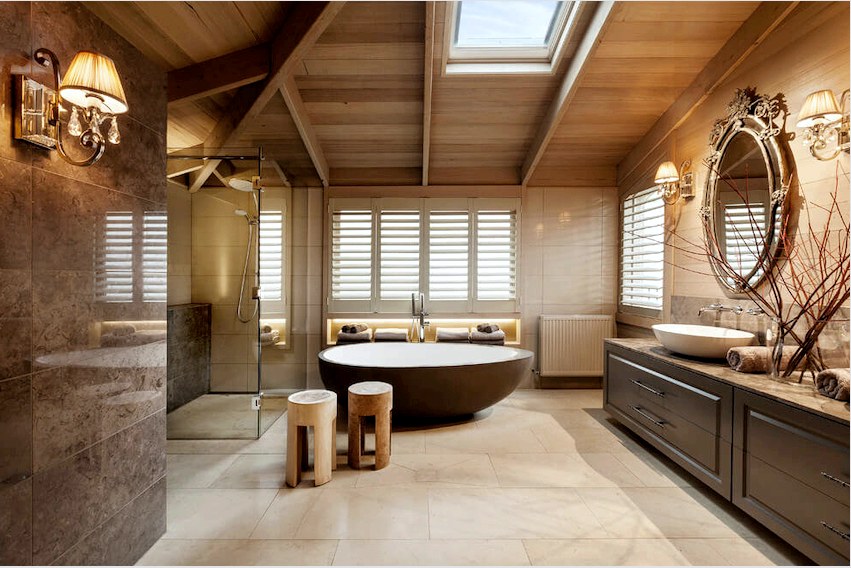 A fürdőszobának a megjelenés szempontjából megfelelőnek kell lennie a textúra és a szín felületének