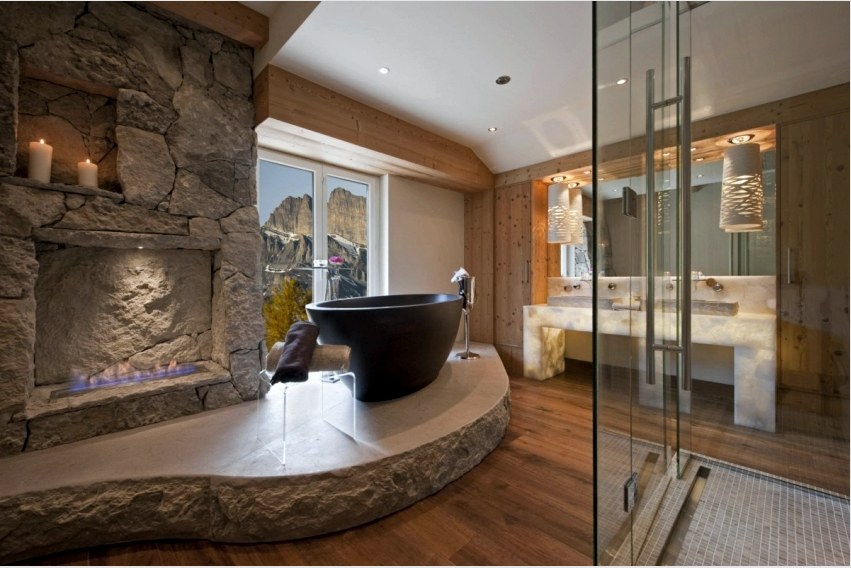 A fürdőszobák exkluzív belső tereinek kialakításához a ritka anyagokból készült szokatlan fürdőkádakat használják