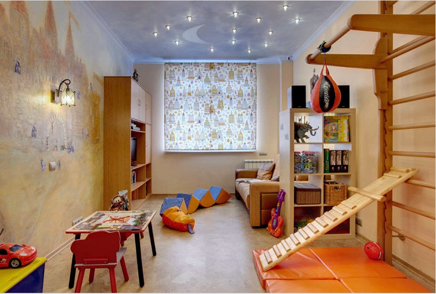 A gyermekek szobájának egyedi hangulatát fotó háttérkép hozza létre