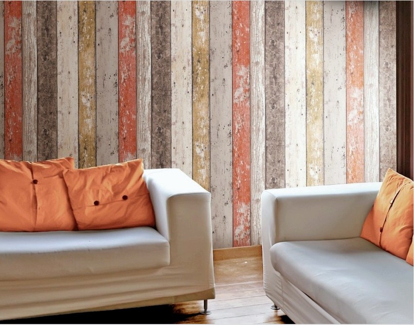 Az öreg fadeszkák mintájú háttérképeket használják egy szoba Provence vagy loft stílusú falainak díszítésére.