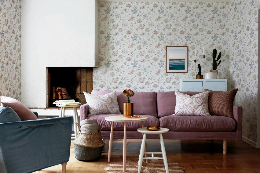 A nappali modern tapéta lehet hagyományos, papír alapú vagy más anyagból mosható