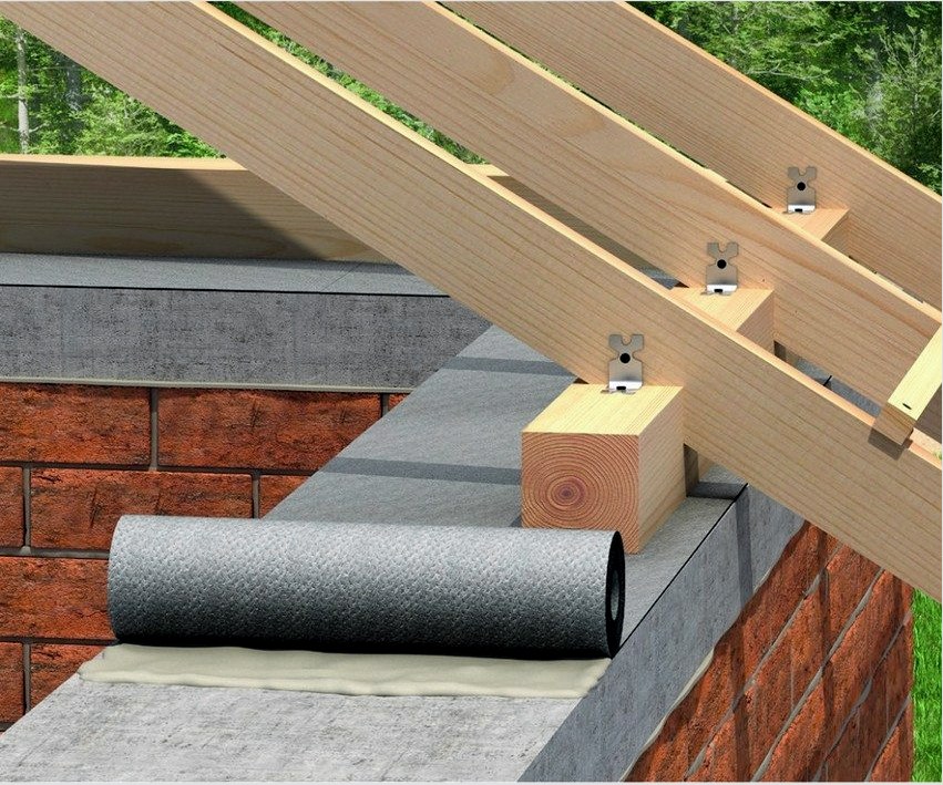 DIY lejtős tetőszerkezet.  2. lépés: a Mauerlat telepítése