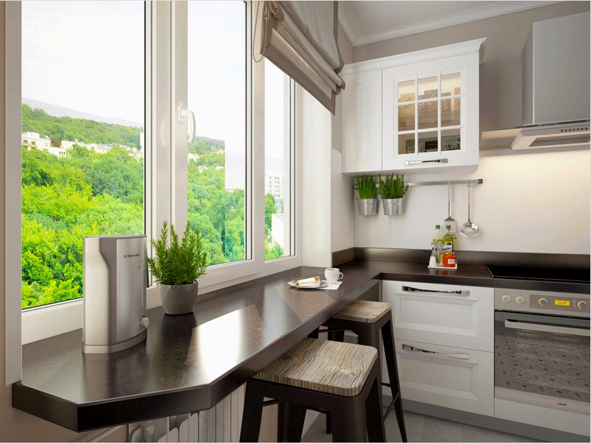 A konyha magas ablakpárkányának jó alternatívája lehet egy bár