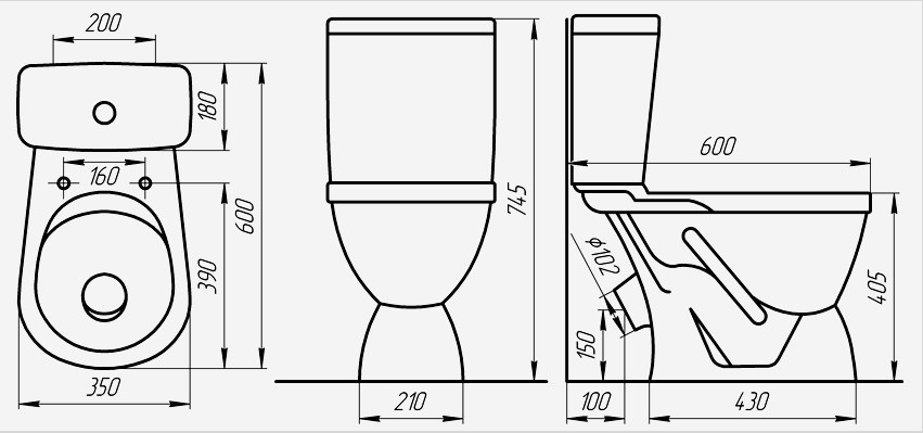 Ma választhat szinte bármilyen méretű WC-csészét, de ajánlott a standard paraméterek betartása