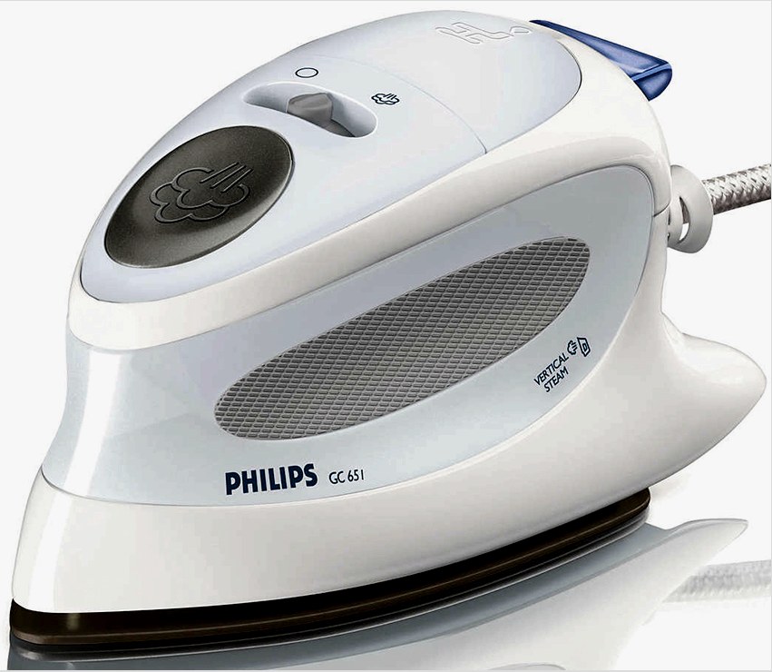 A Philips GC 651 Travel Iron vízszintesen és függőlegesen vasalható