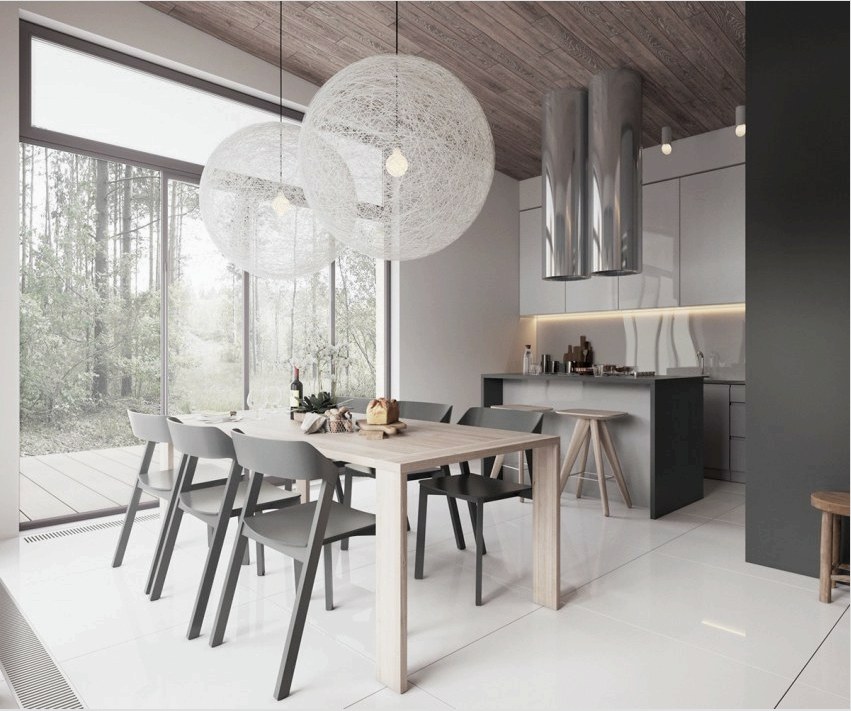 A skandináv stílusú belső kialakítás fő feladata az, hogy a helyiségeket a lehető legnagyobb mennyiségű természetes fény biztosítsa