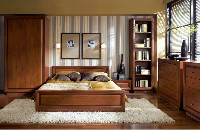 A gyártók a textúrák, színek és falak széles választékát kínálják a hálószobához, így ez a bútor bármilyen belső stílushoz választható.