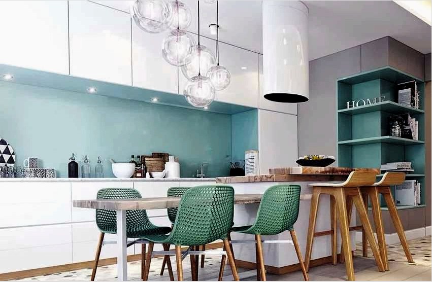 A modern stílusú konyha külön helyiségbe helyezhető, vagy a stúdió részét képezheti
