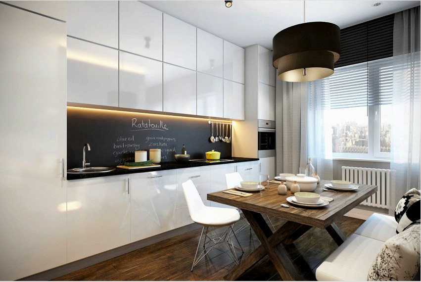 Szigorú kialakítás, ahol minden a helyén van - nagyon fontos a minimalizmus stílusú konyhákhoz