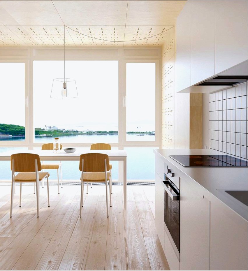 Sima textúrák, egyenes vonalak és egyszínű színek - a konyha főbb jellemzői a minimalizmus stílusában
