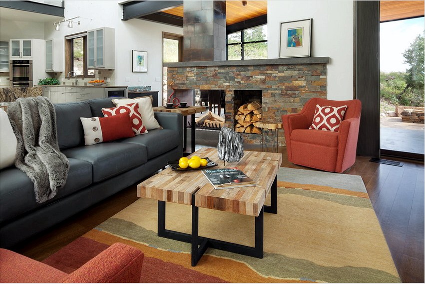 A fúziós stílus tökéletes egy nyitott terű nappalihoz, mivel könnyű vele zónázni a teret.
