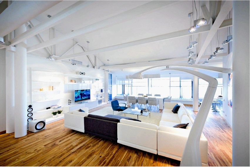 A csúcstechnológiás nappali bútoroknak világos árnyalattal és laminált felülettel kell rendelkezniük.