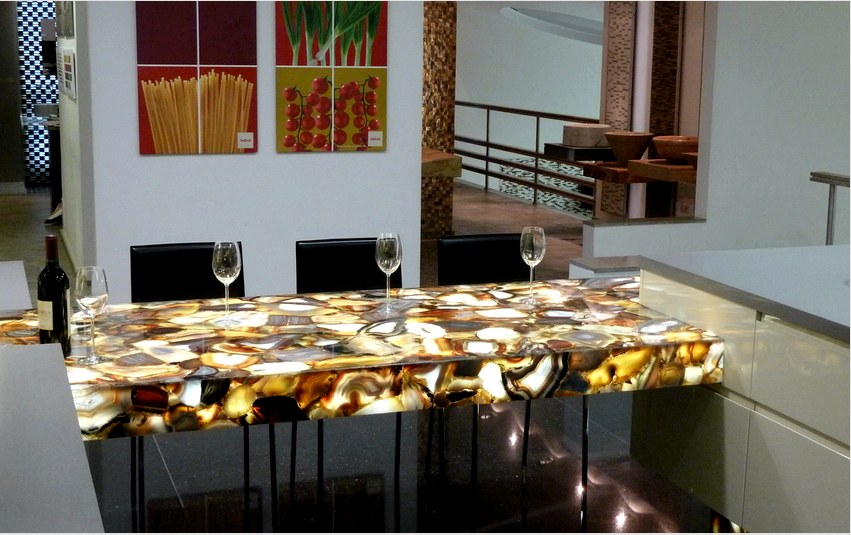 A megvilágított epoxi asztalok minden belső és helyiségben megfelelőek