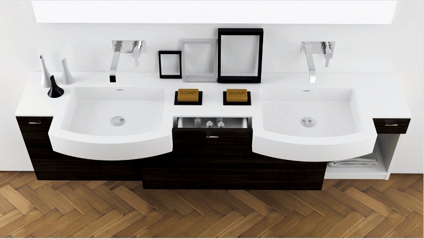 A fürdőszoba helyének megtakarítása érdekében az éjjeliszekrény felszerelhető