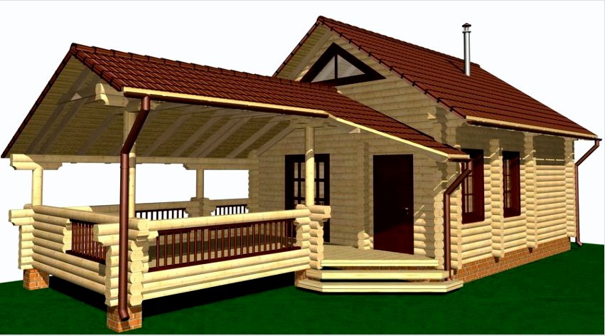 A tágas terasz projektje házhoz egy fából készült házból
