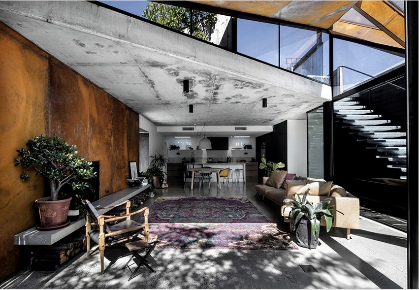 A betonpadló kiváló lehetőség nyári teraszra. 