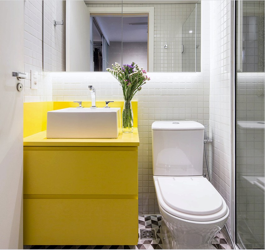 Kompakt, modern, élénk sárga szekrény