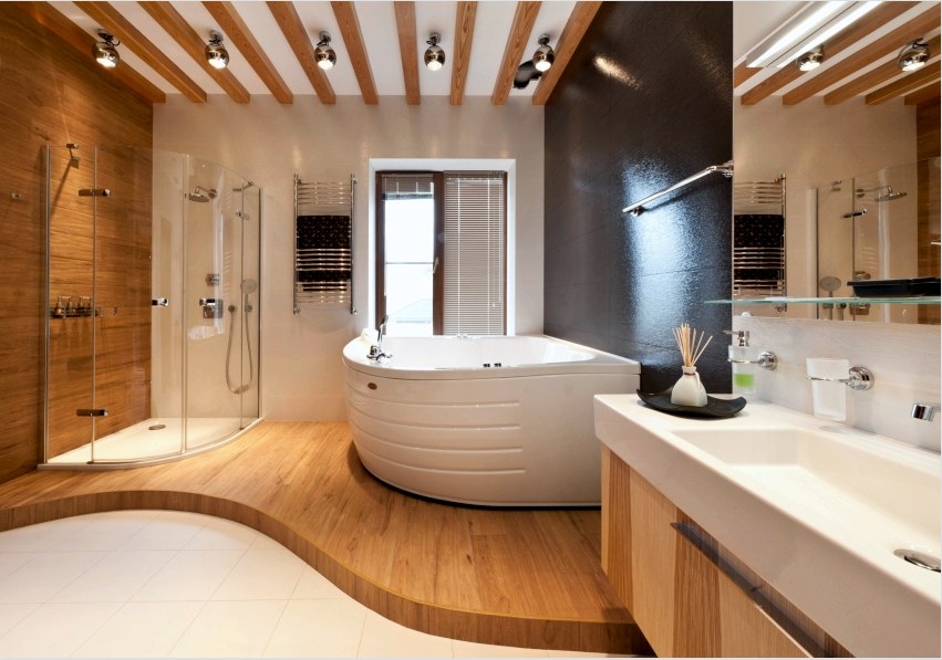 Példa a sikeres fürdőszoba javításra egy felszerelt sarokkáddal