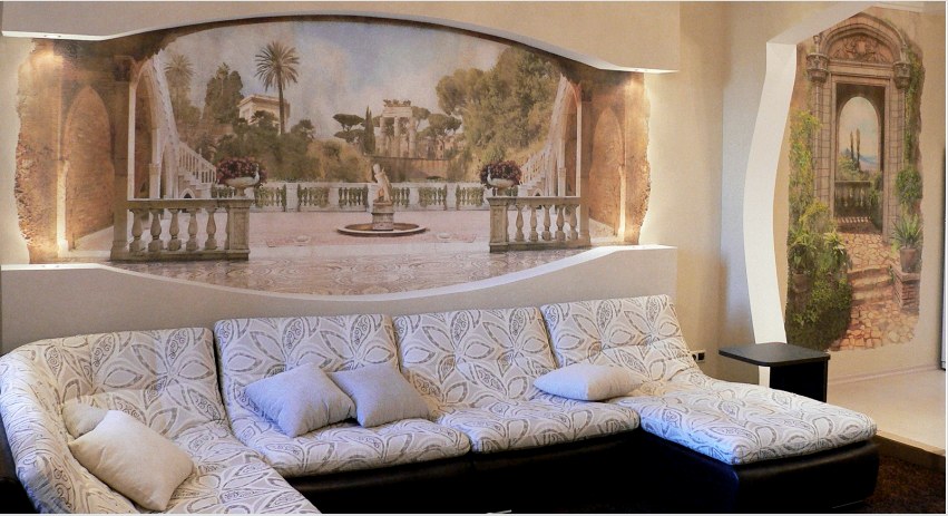 A freskók használatával gyönyörűen díszítheti a falakat, és kényelmet biztosíthat a ház belsejében