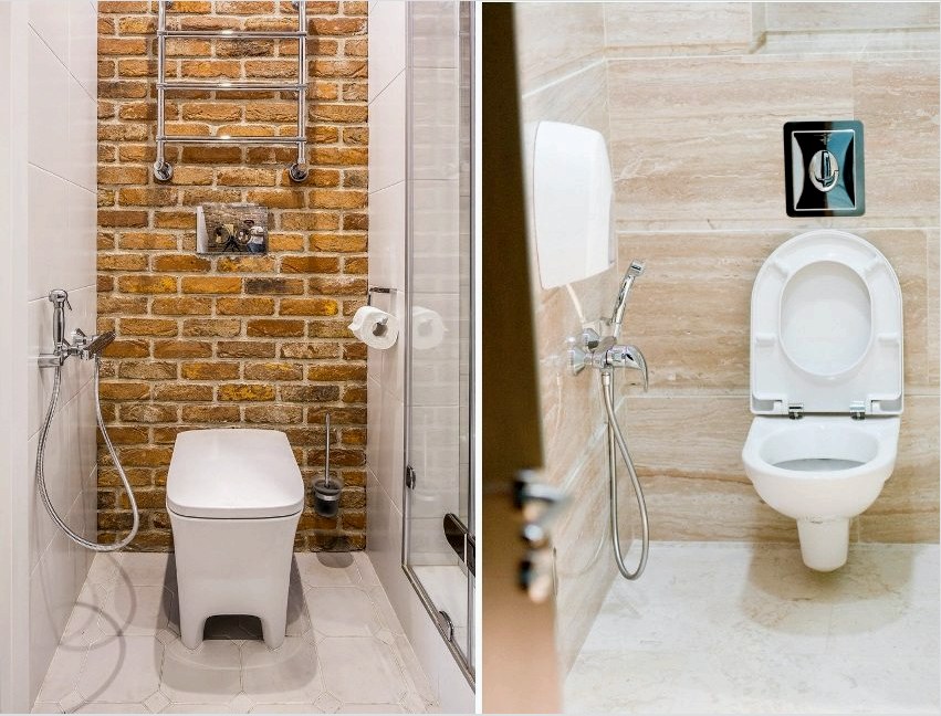 Példák a WC-be beépített higiénikus zuhannyal ellátott falra szerelhető csaptelepekre
