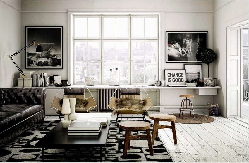 A bútorok és a dekorációk legharmonikusabb háttere létrehozható, ha a falakat, ablakokat és ajtókat egy színben díszítik