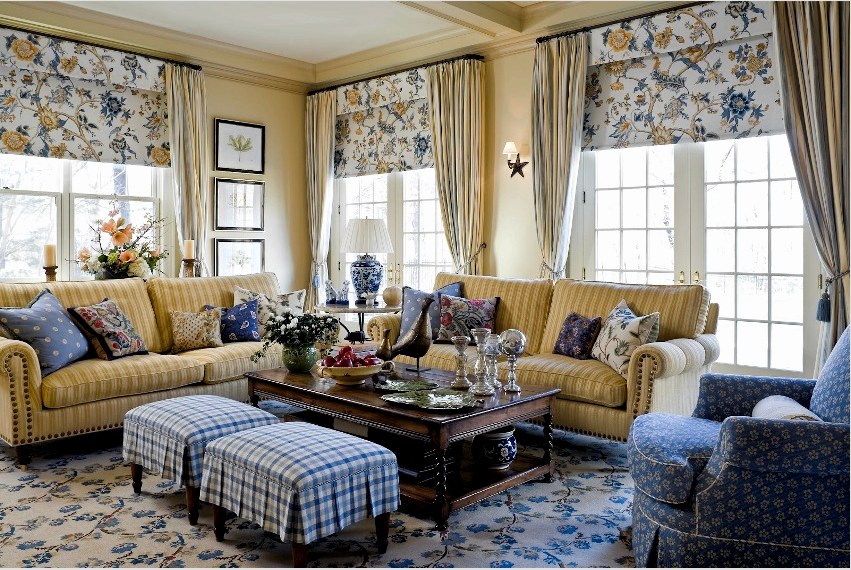A Provence stílusában készített nappali hangulatot és a béke érzését adja a háznak