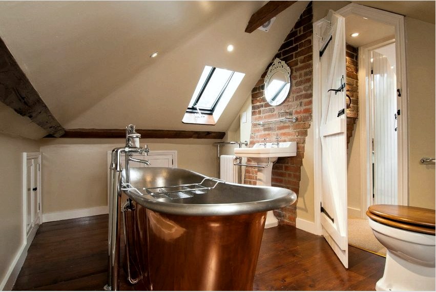 Fából készült ajtók vintage stílusú fürdőszobához