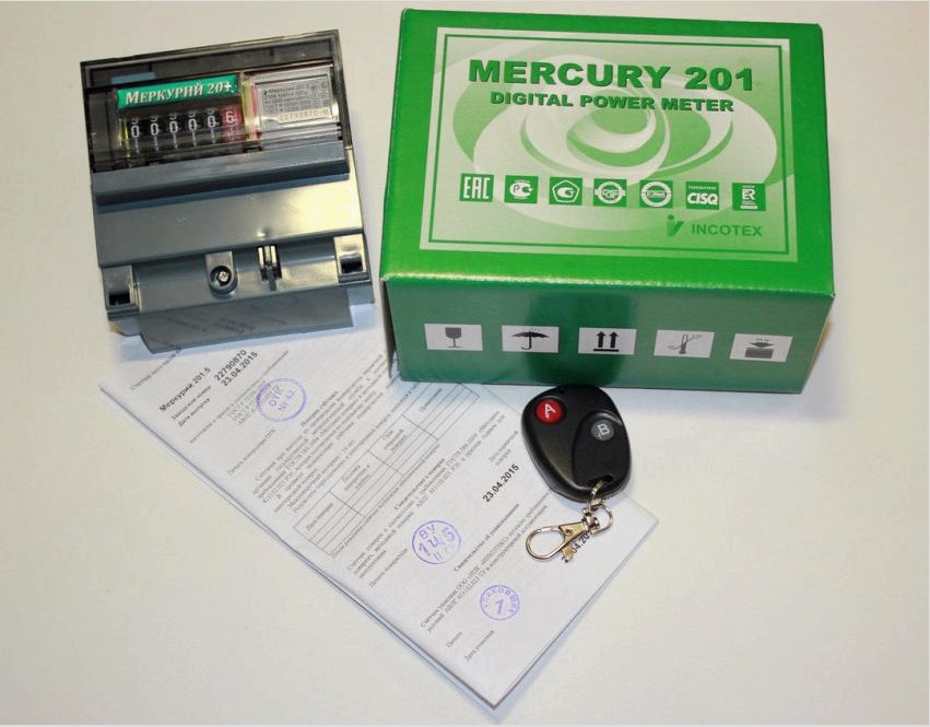 Villamos fogyasztásmérő Mercury 201 távirányítóval