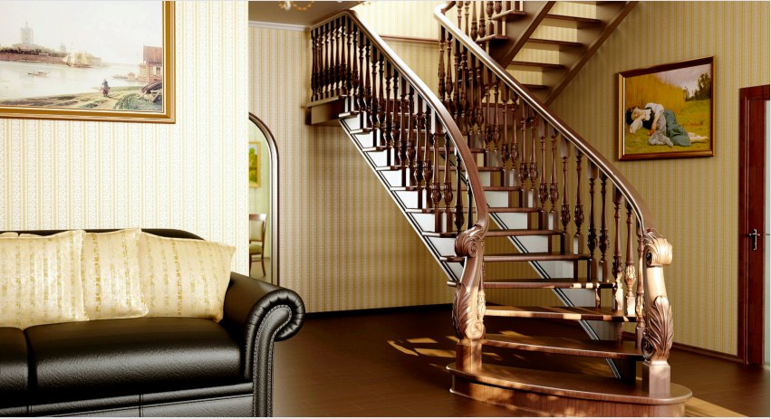 Fából készült korlát a lépcsőn: természetes szépség és kényelem