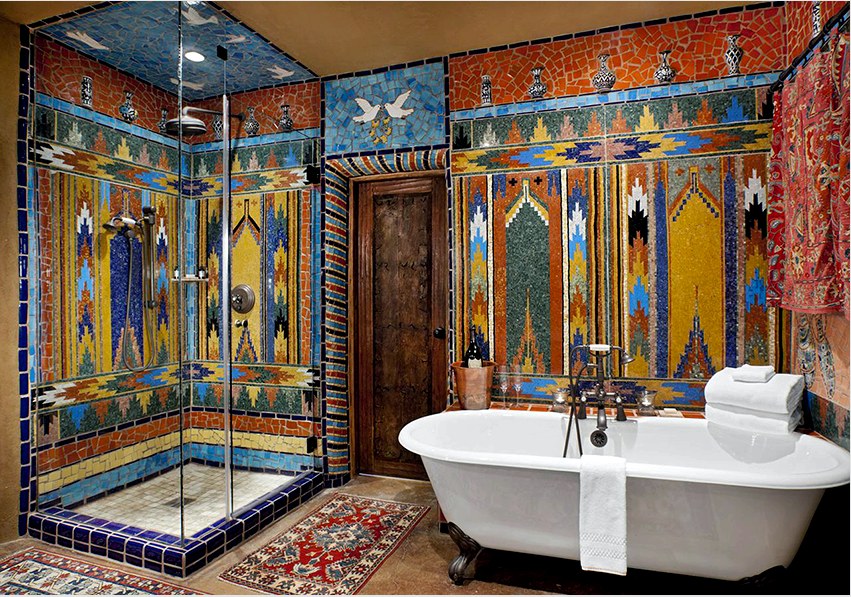 A marokkói stílusú fürdőszoba meglehetősen nem megfelelő