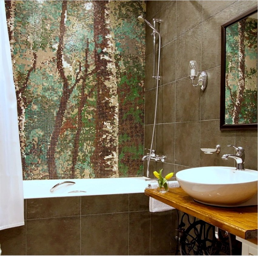 A mozaikot a fürdőszoba legdrágább és exkluzív dekorációs típusának tekintik