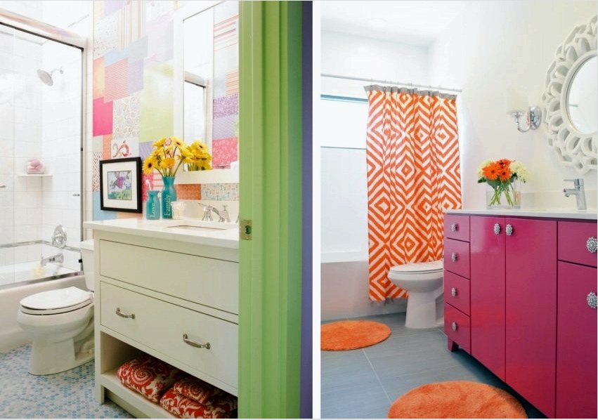 A kontrasztos falak és bútorok stílusos kombinációja a fürdőszoba kialakításában
