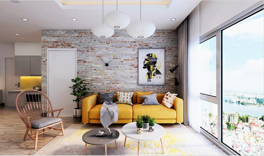A kétszobás apartmanok számára a legjobb megoldás a pasztell színek, a legtöbb esetben beépített bútorok felhasználásával