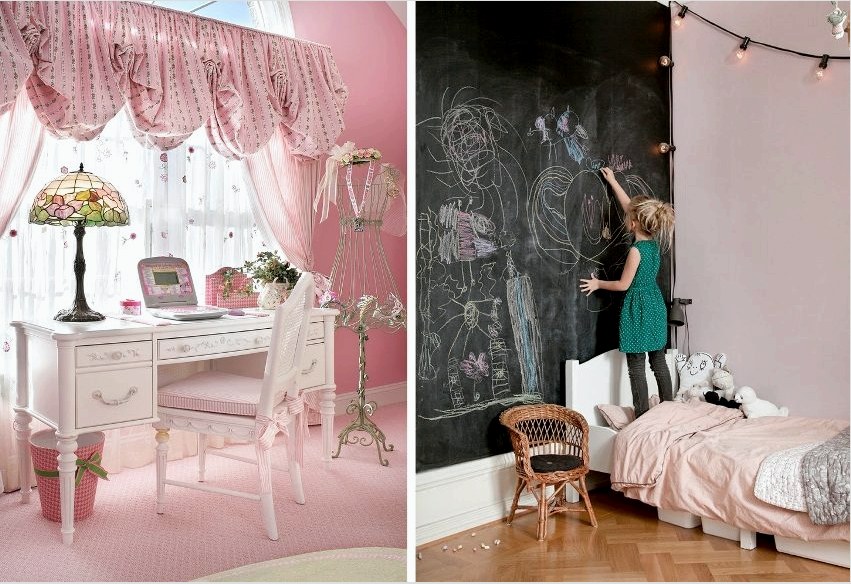Példák a gyönyörű rózsaszín lány hálószobáira
