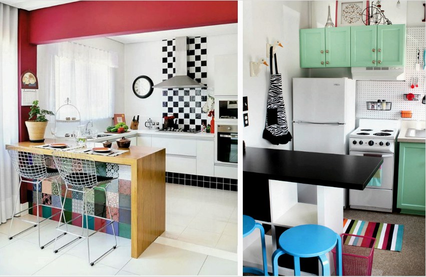 A kis konyhai konyhabútorok megfelelő árnyalatát a színkombinációk körével választhatjuk meg