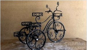 Kerékpár alakú virágcserép állvány
