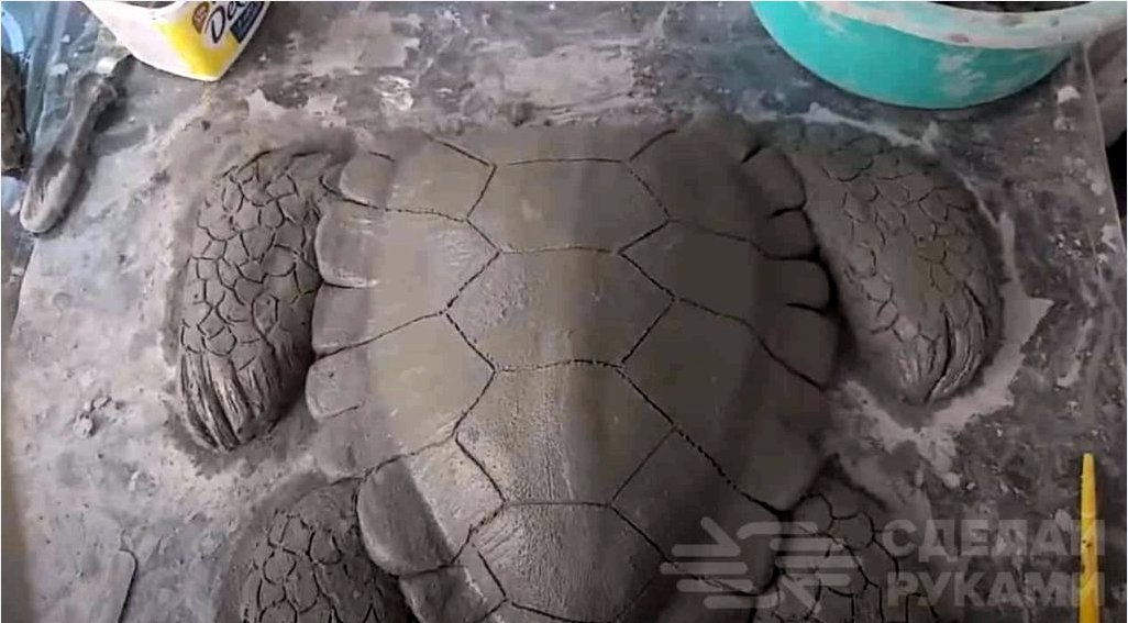 Fali dekoráció: cement tengeri teknős